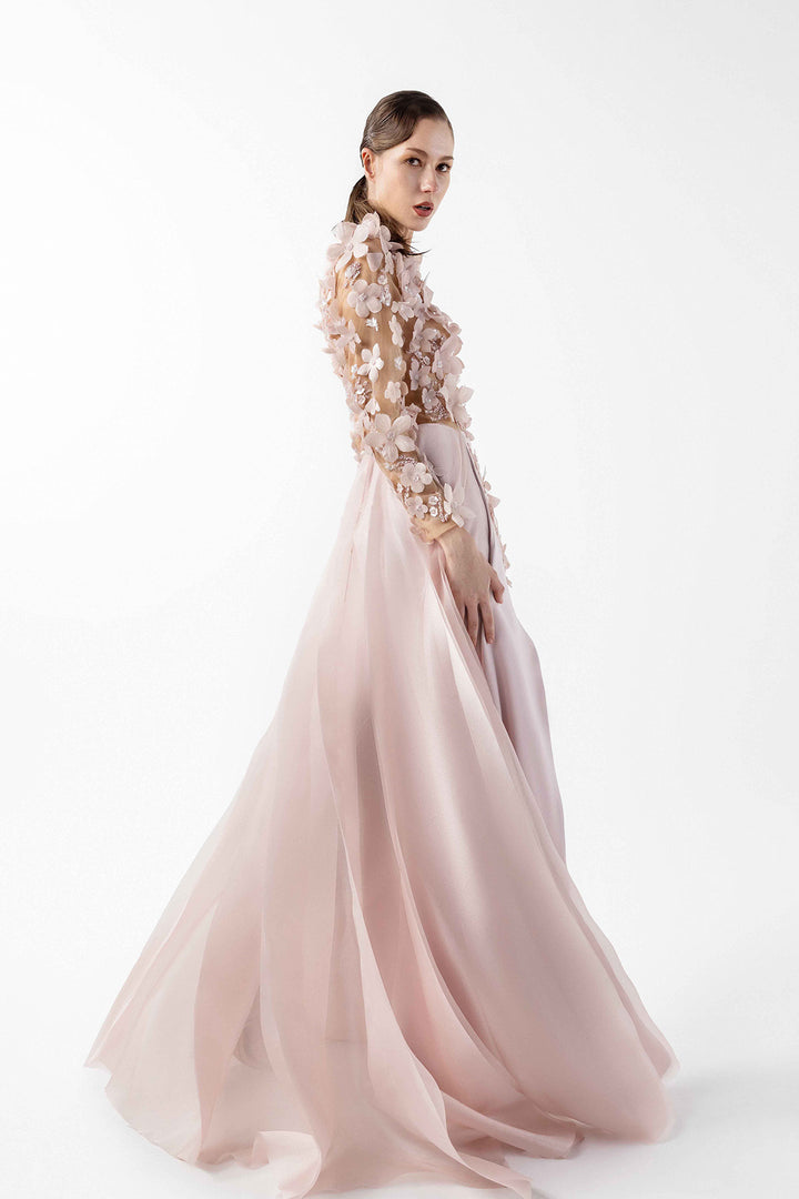 Illusion Tulle Floral Dress