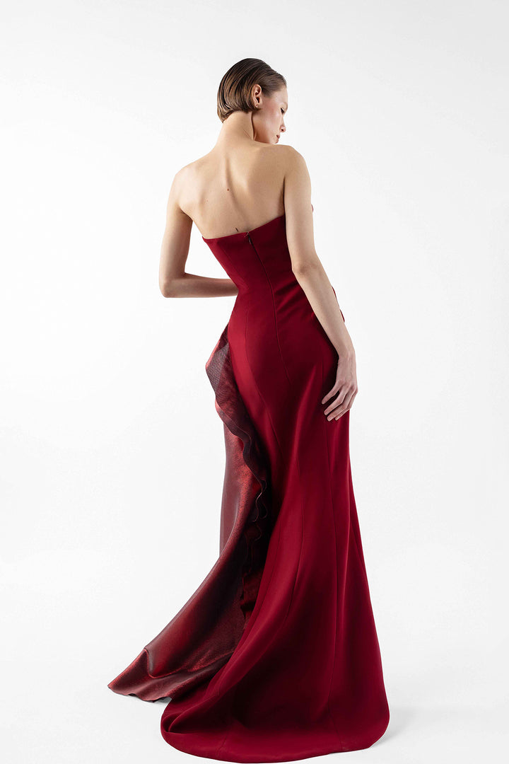 Lamé-Organza Column Dress