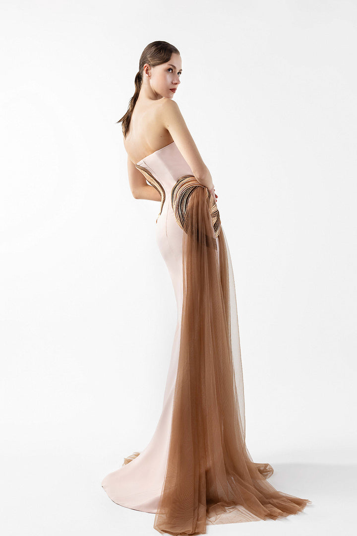 A-Line with Lamé Organza Overlay