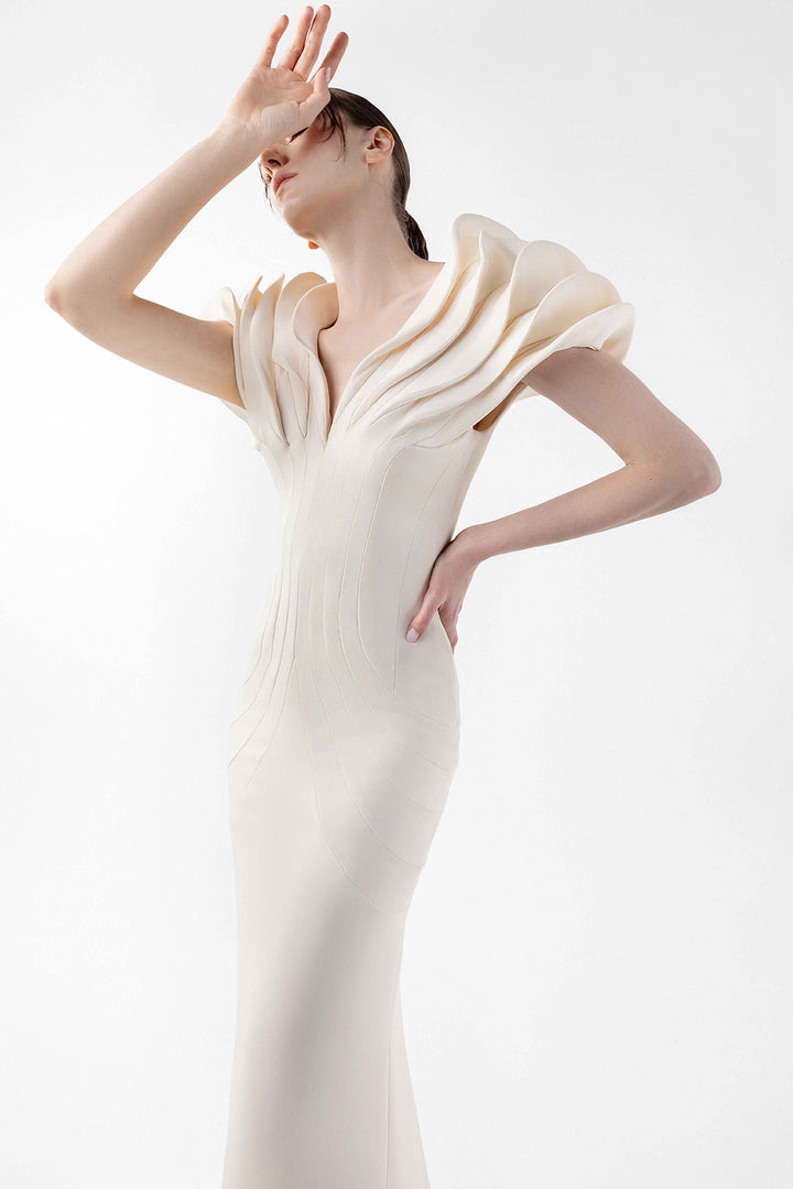 Mermaid with Layered Petal Sleeves