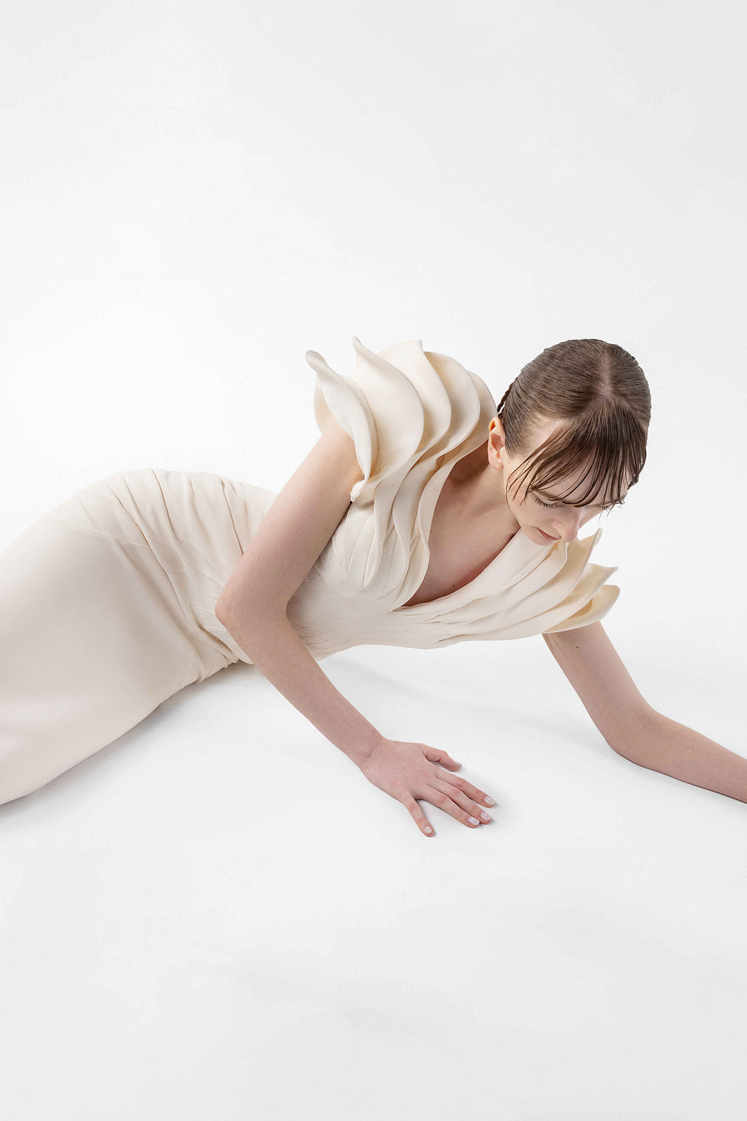 Mermaid with Layered Petal Sleeves