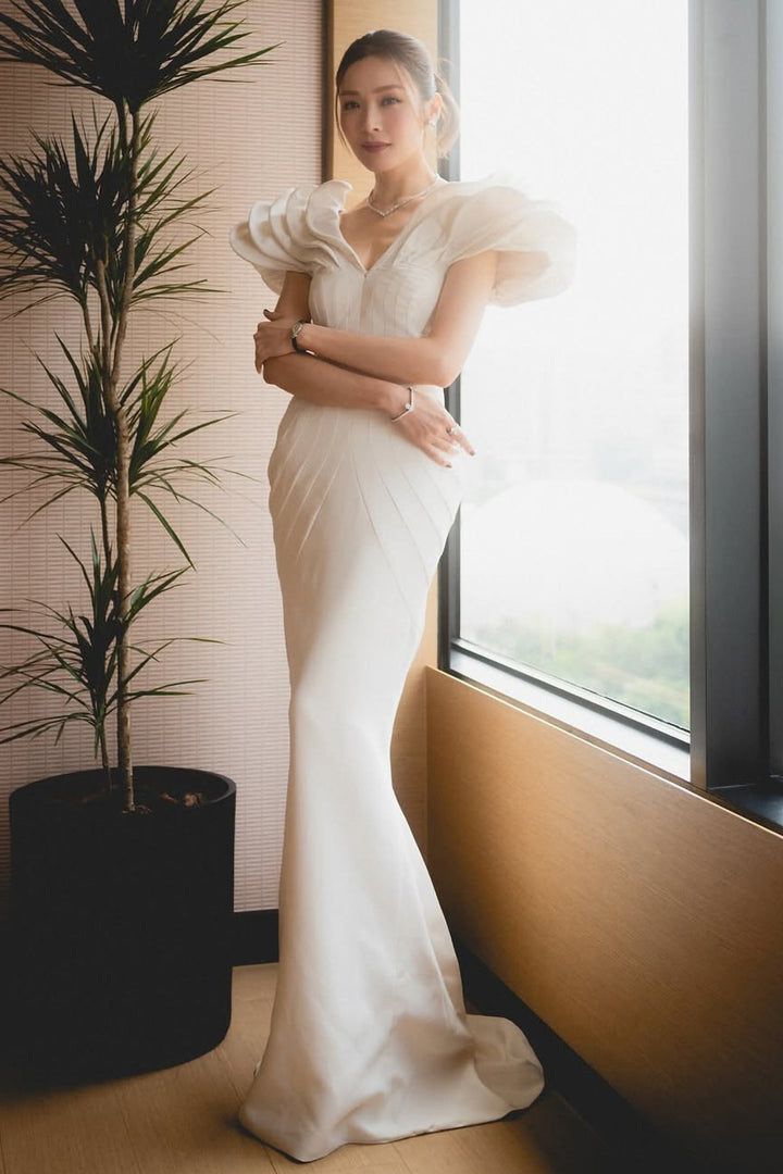 Mermaid with Layered Petal Sleeves