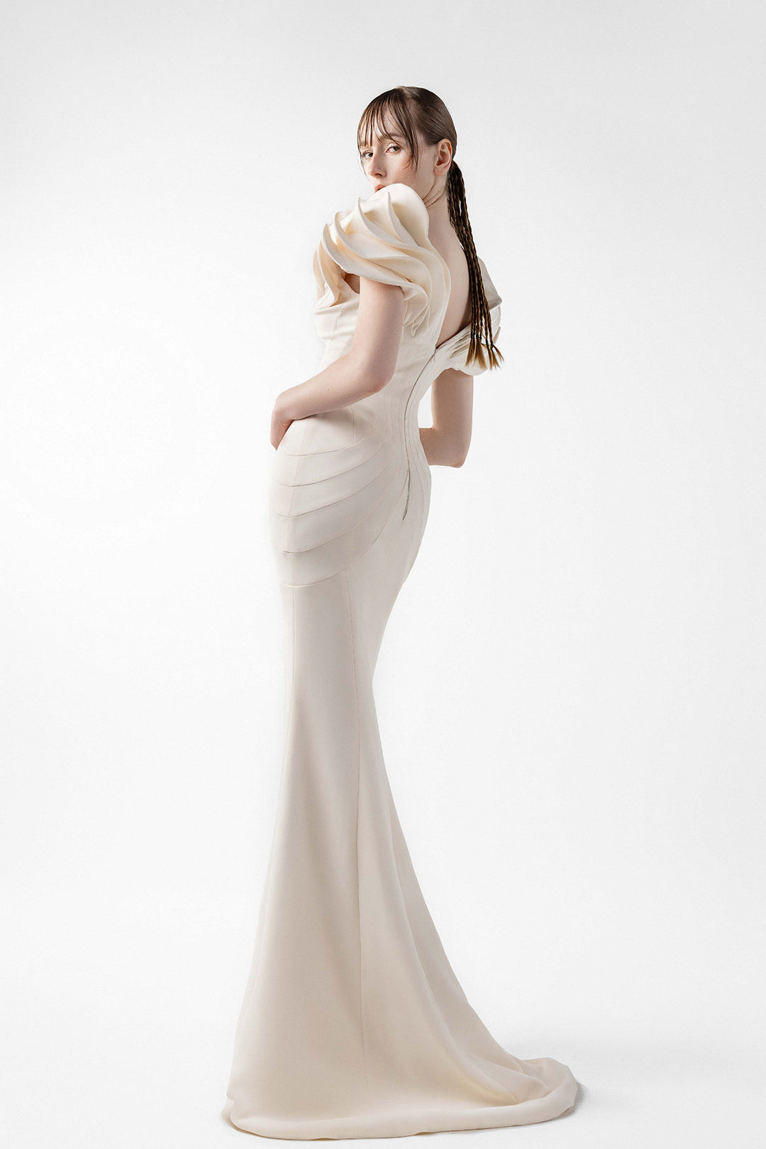 Mermaid with Layered Petal Sleeves