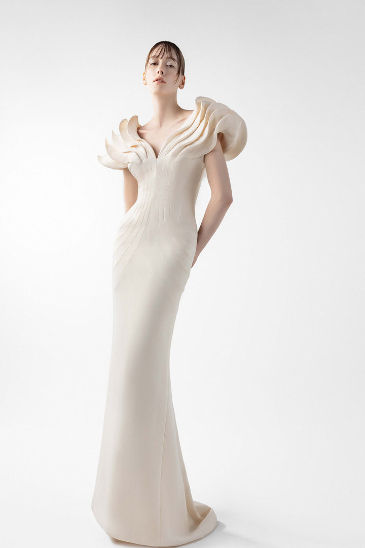 Mermaid with Layered Petal Sleeves