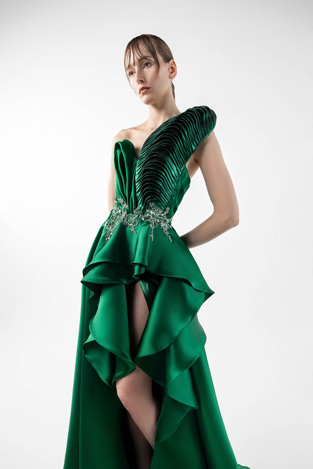 One-Shoulder Organza Dress