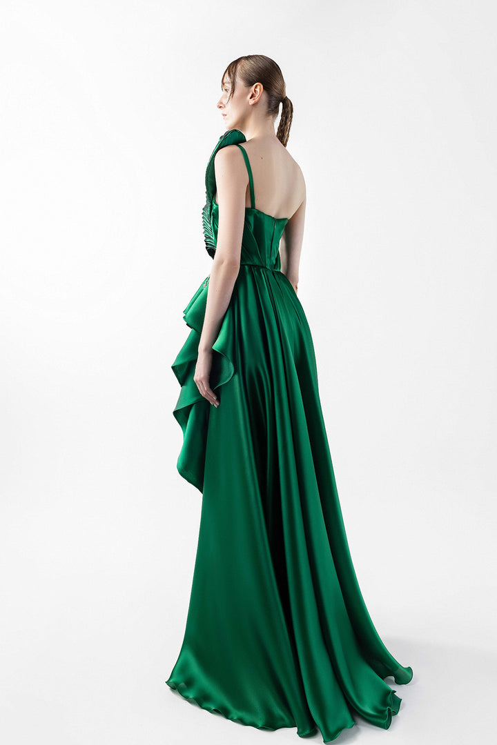 One-Shoulder Organza Dress