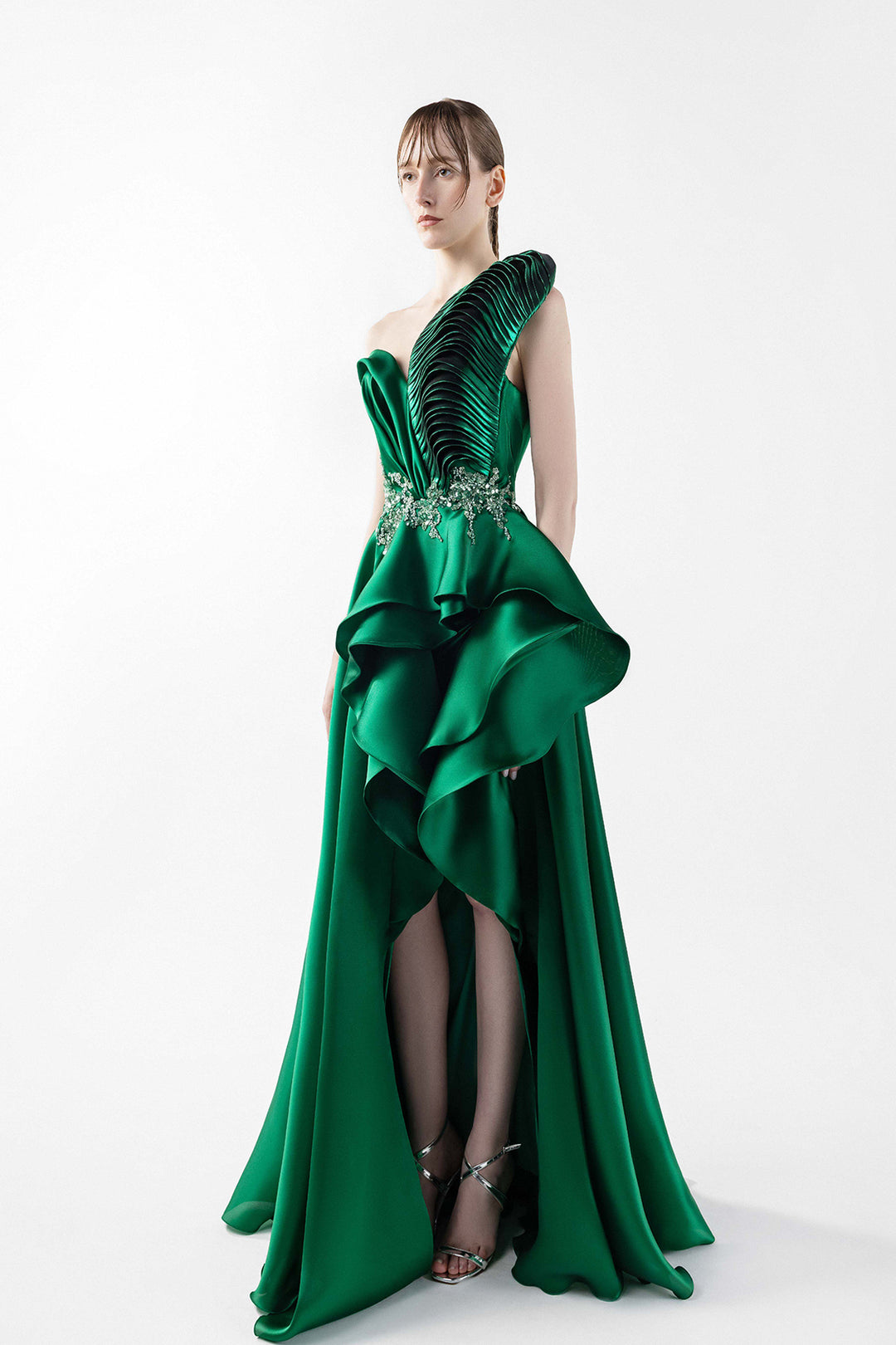 One-Shoulder Organza Dress