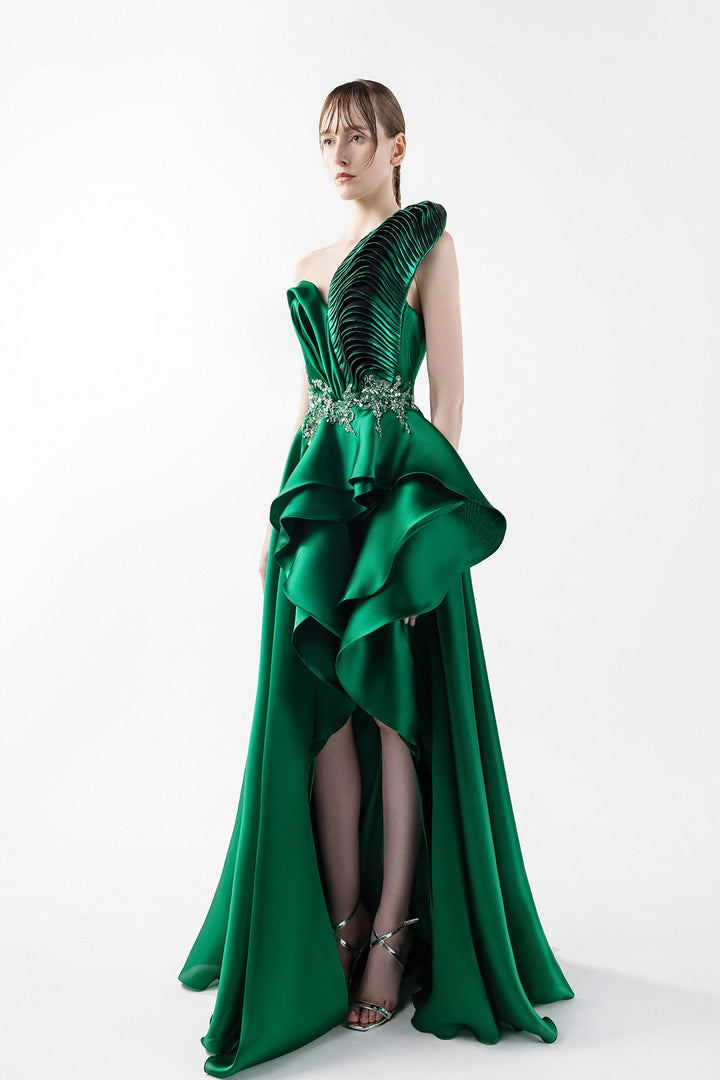 One-Shoulder Organza Dress