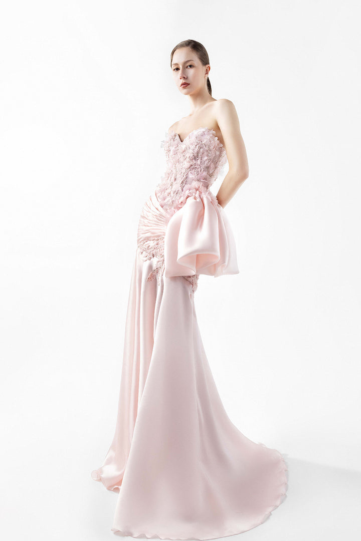 Mermaid Organza with Floral Lace