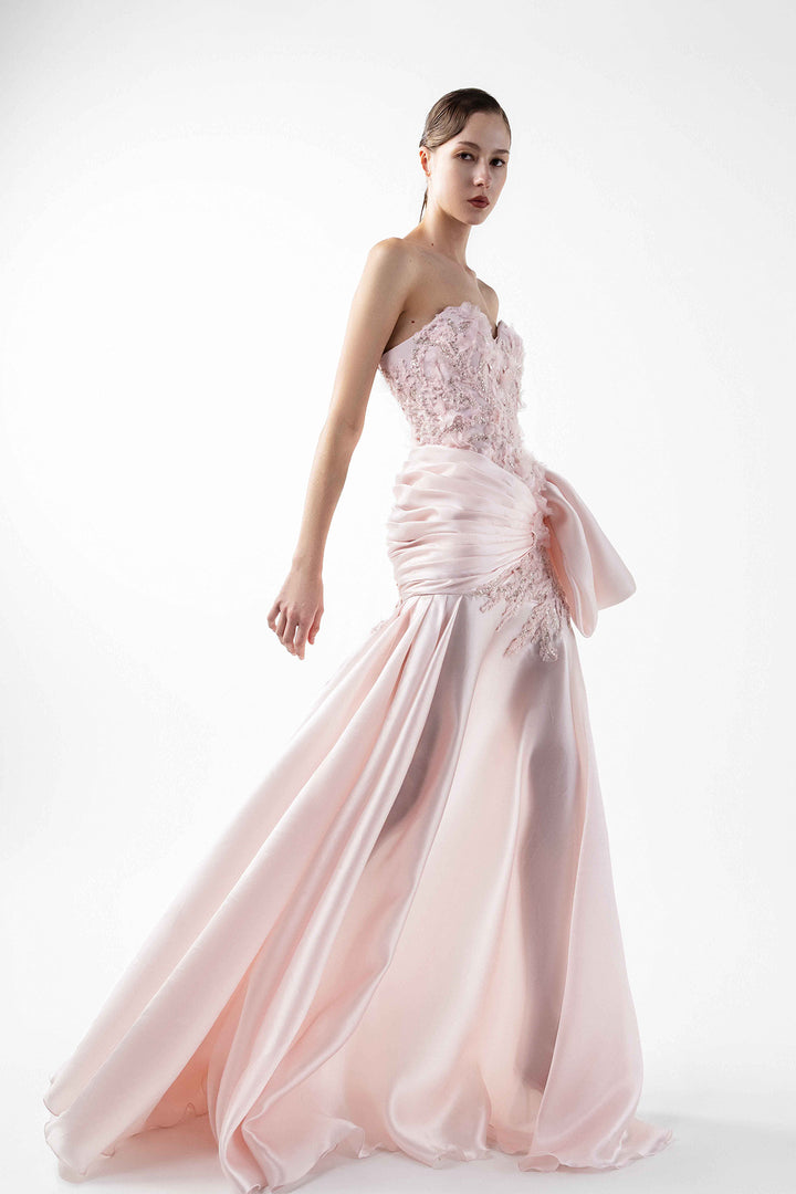 Mermaid Organza with Floral Lace