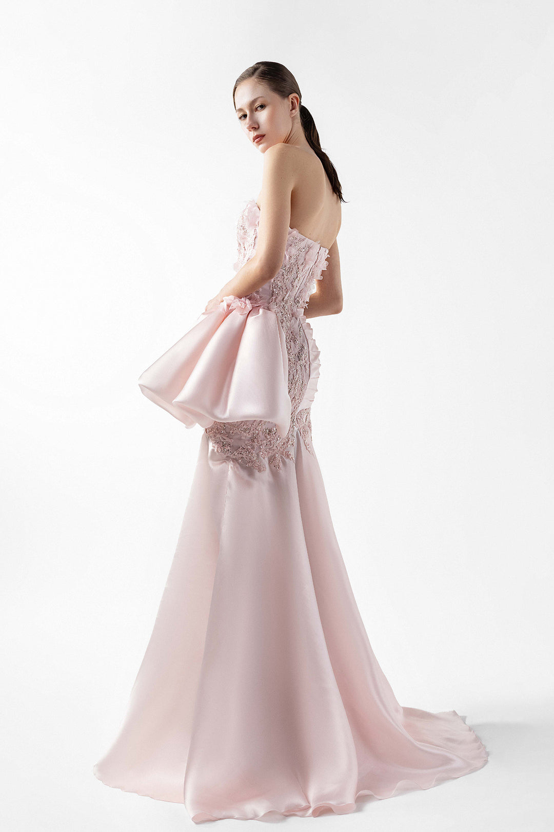 Mermaid Organza with Floral Lace