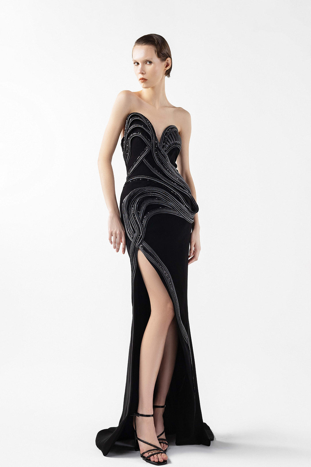 Strapless Contoured Waves Dress