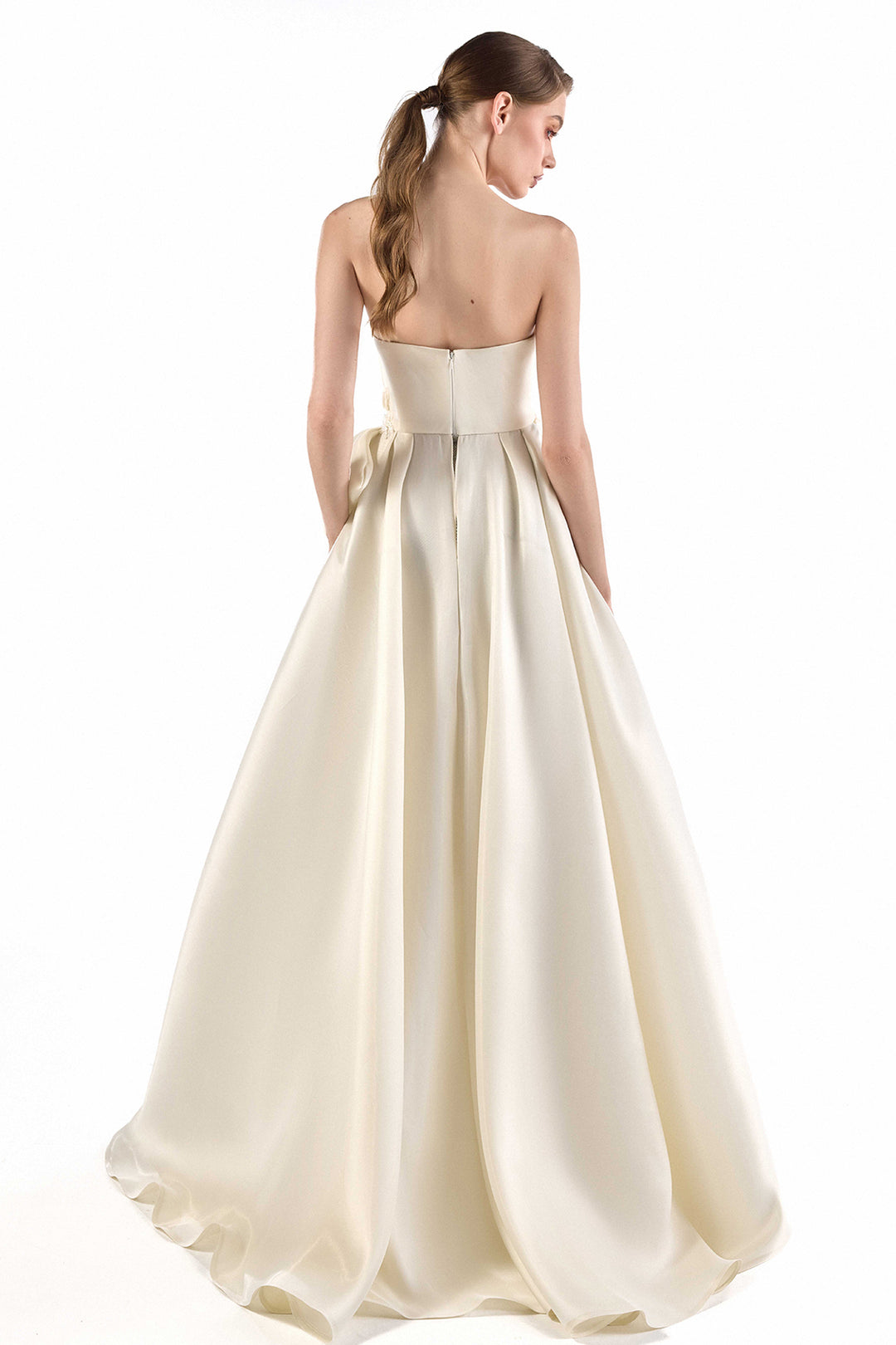Strapless Draped with Satin Dress