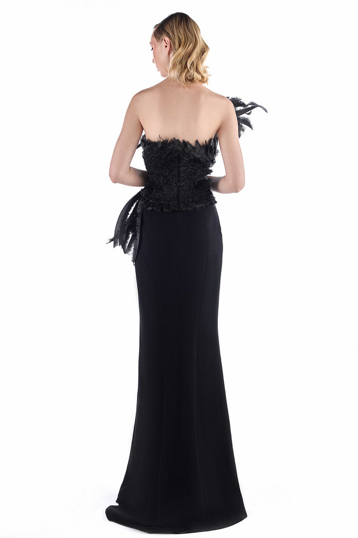 Strapless with Feather Column Dress