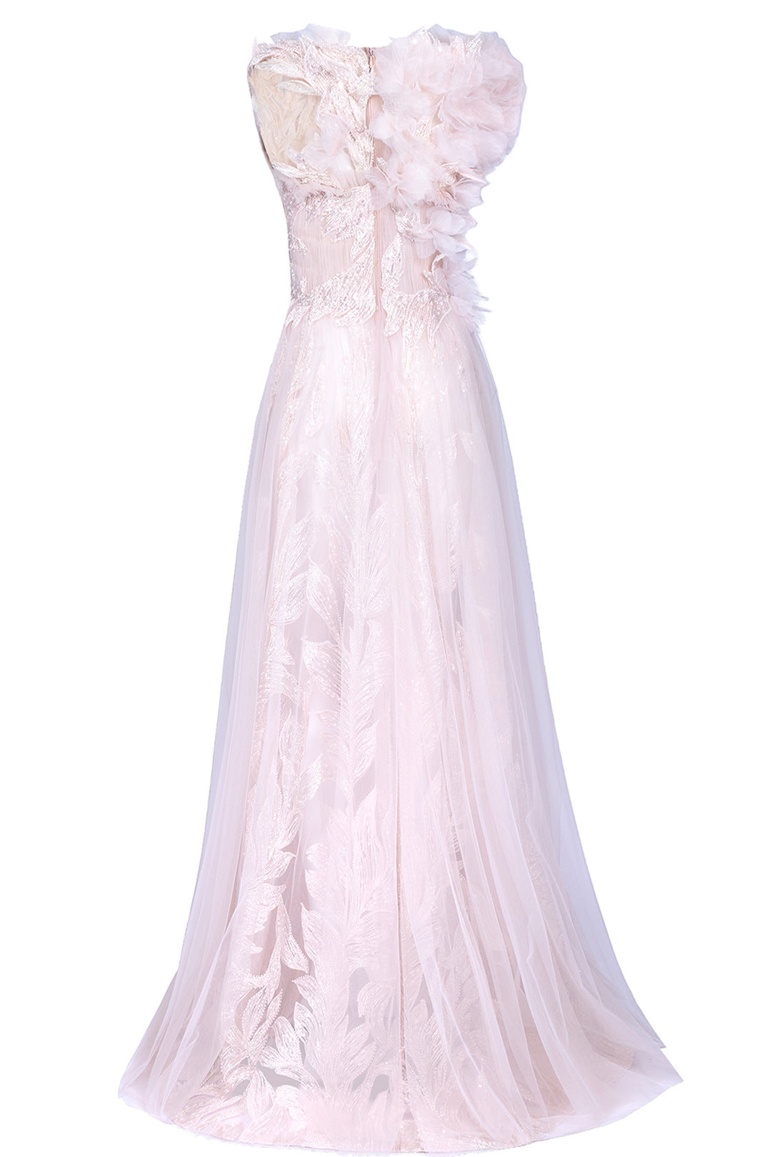 3D Floral Shoulder Tulle Dress