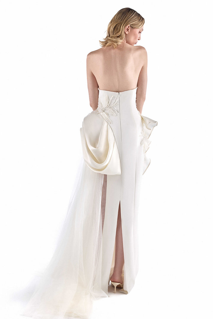 Crystal Organza with Sculpted Column Dress
