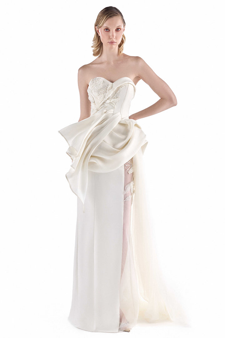 Crystal Organza with Sculpted Column Dress