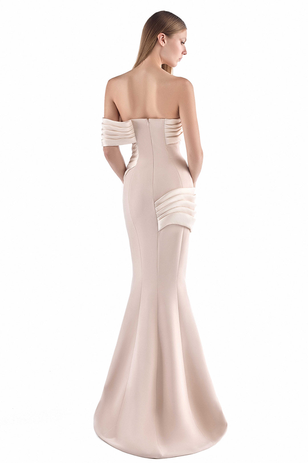 One-shoulder Crepe Corset with Mermaid Dress