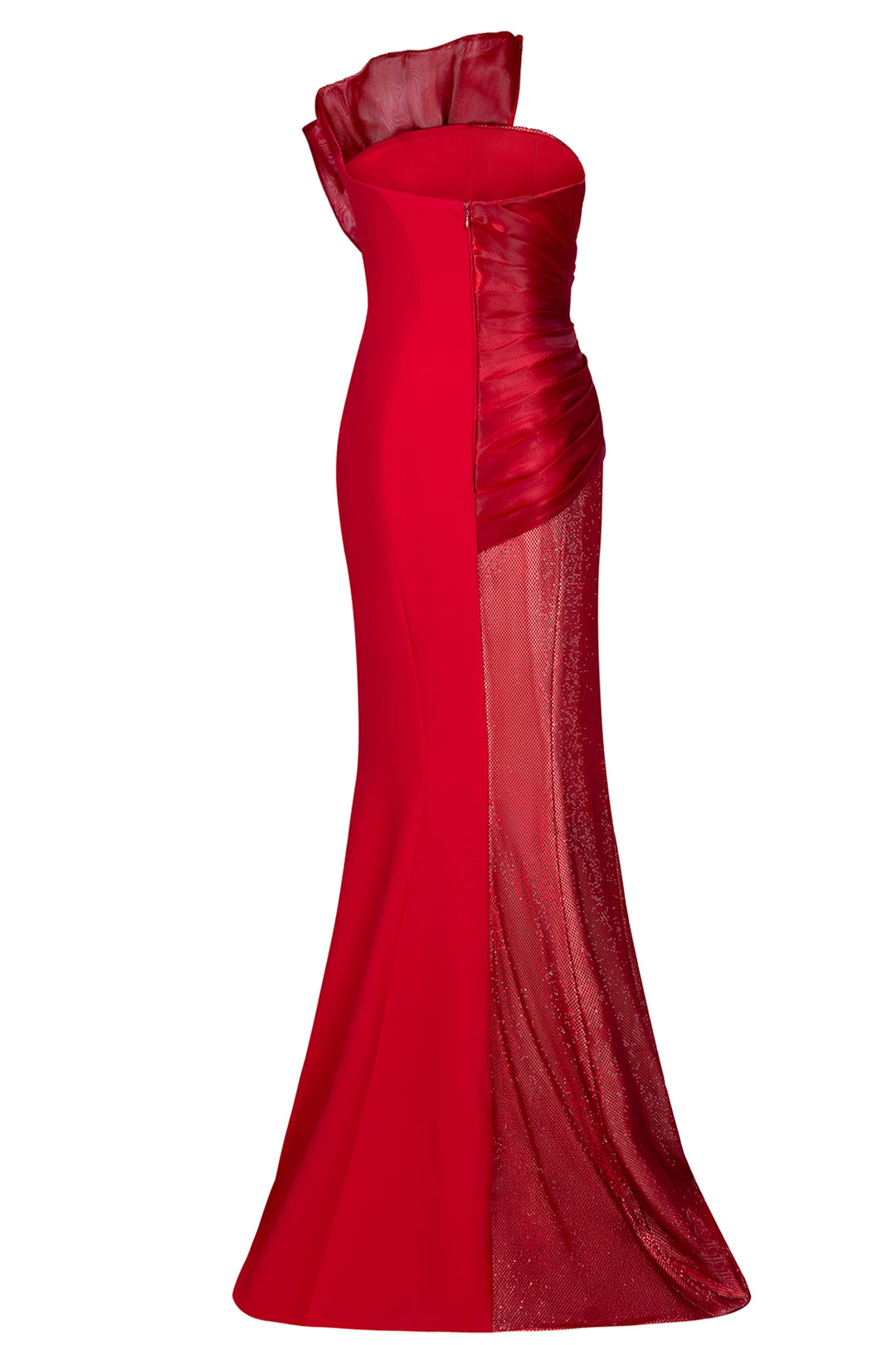 Crystal Mesh with Crepe Column Dress