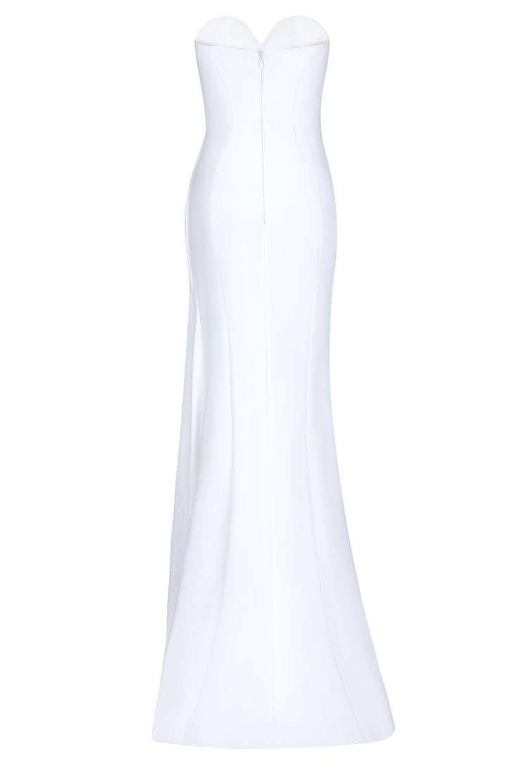 Pearl Beaded Sculpted Strapless Column Dress