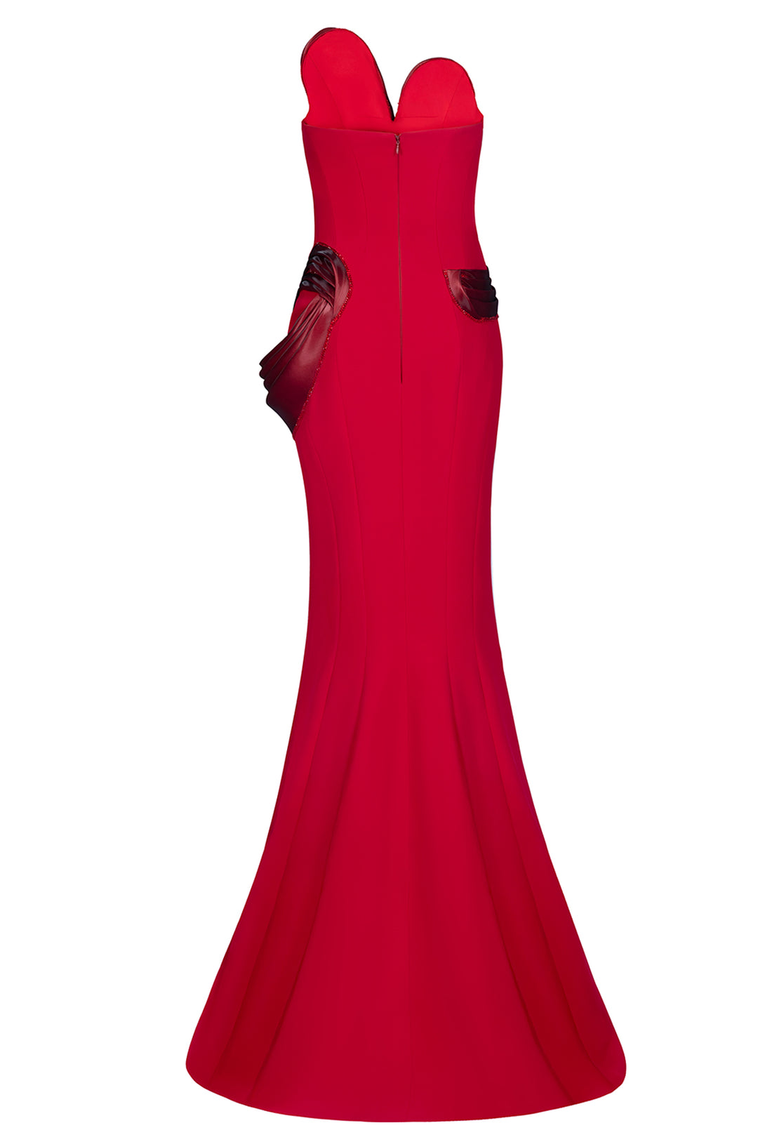 Sculpted Strapless Sweetheart with Organza Dress