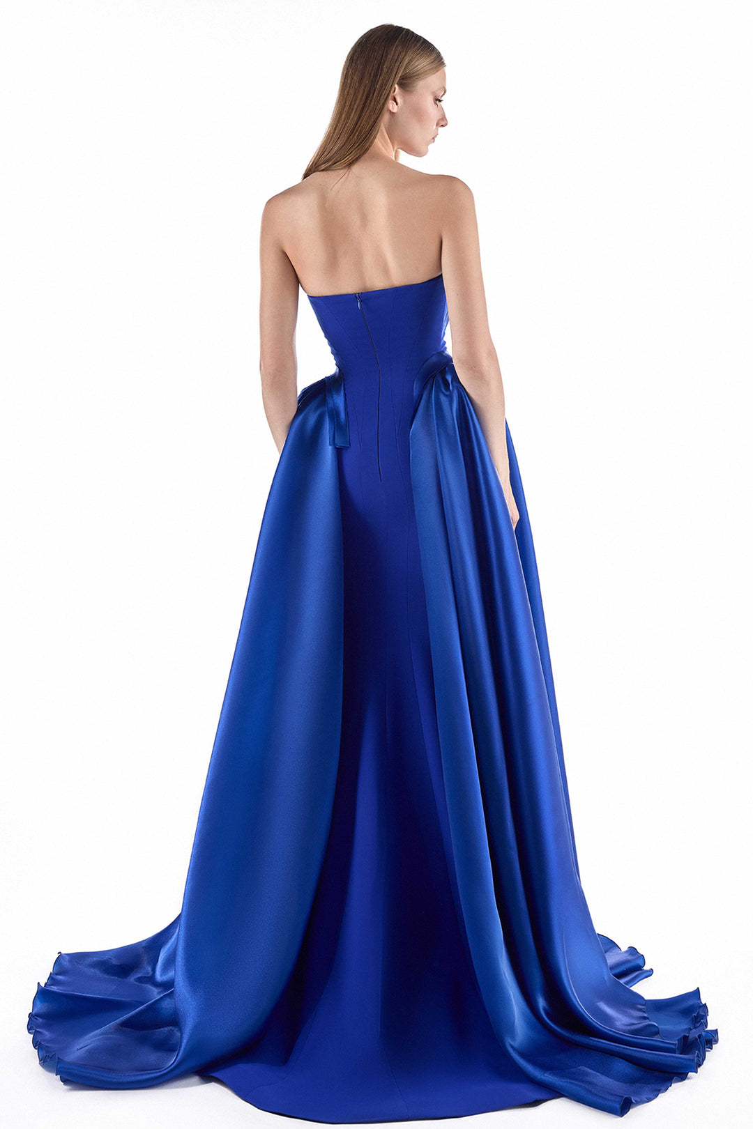 Strapless with Geometric Pleated Dress