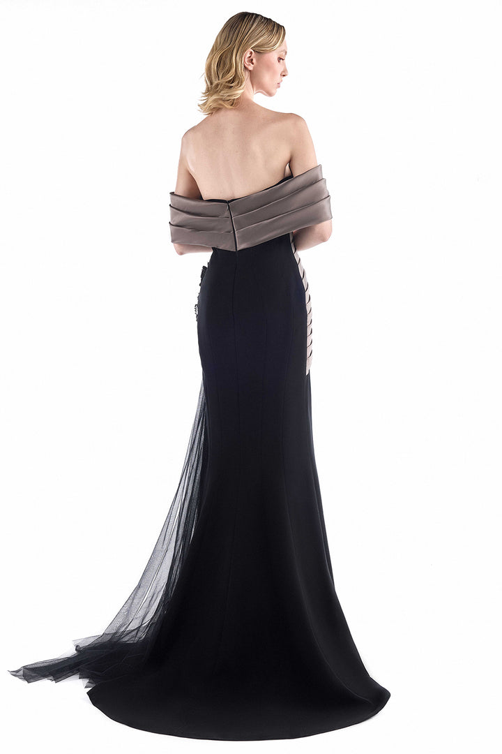 Off-the-Shoulder with Beaded and Mermaid Dress