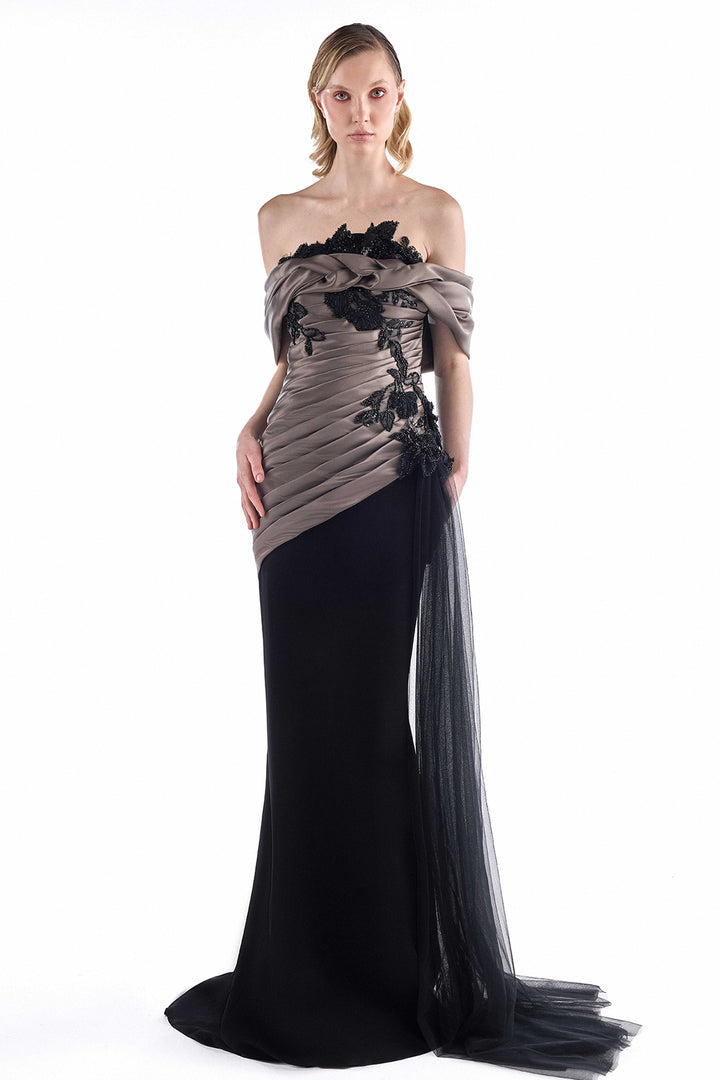 Off-the-Shoulder with Beaded and Mermaid Dress