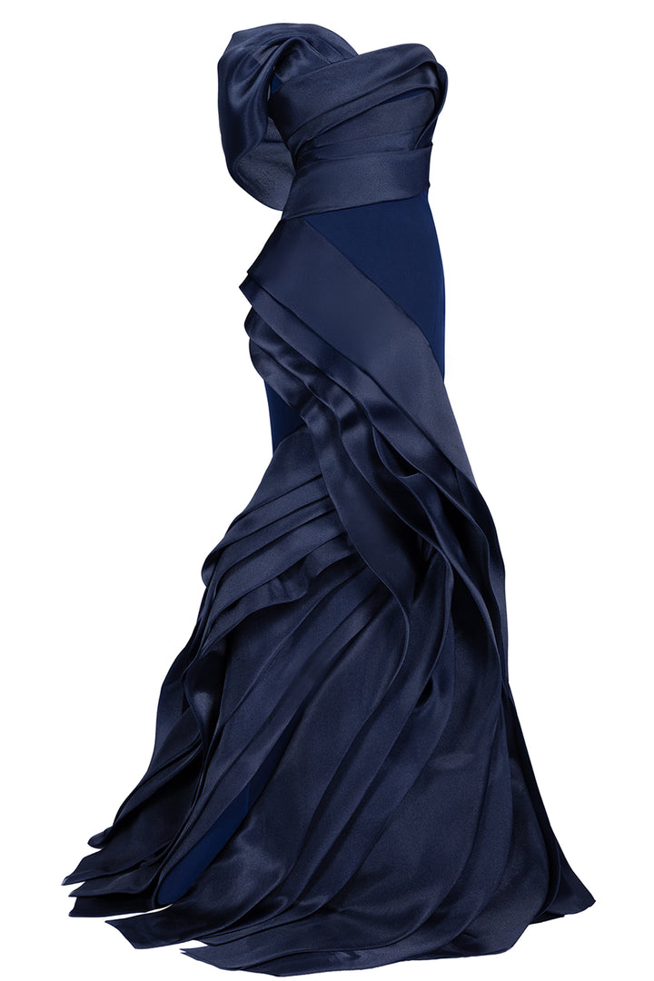 One-Shoulder with Organza and Mermaid Dress