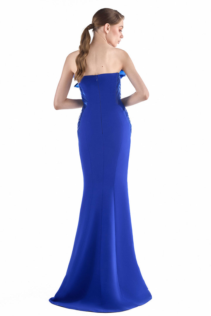 Plumed Organza Shoulder with Mermaid Dress