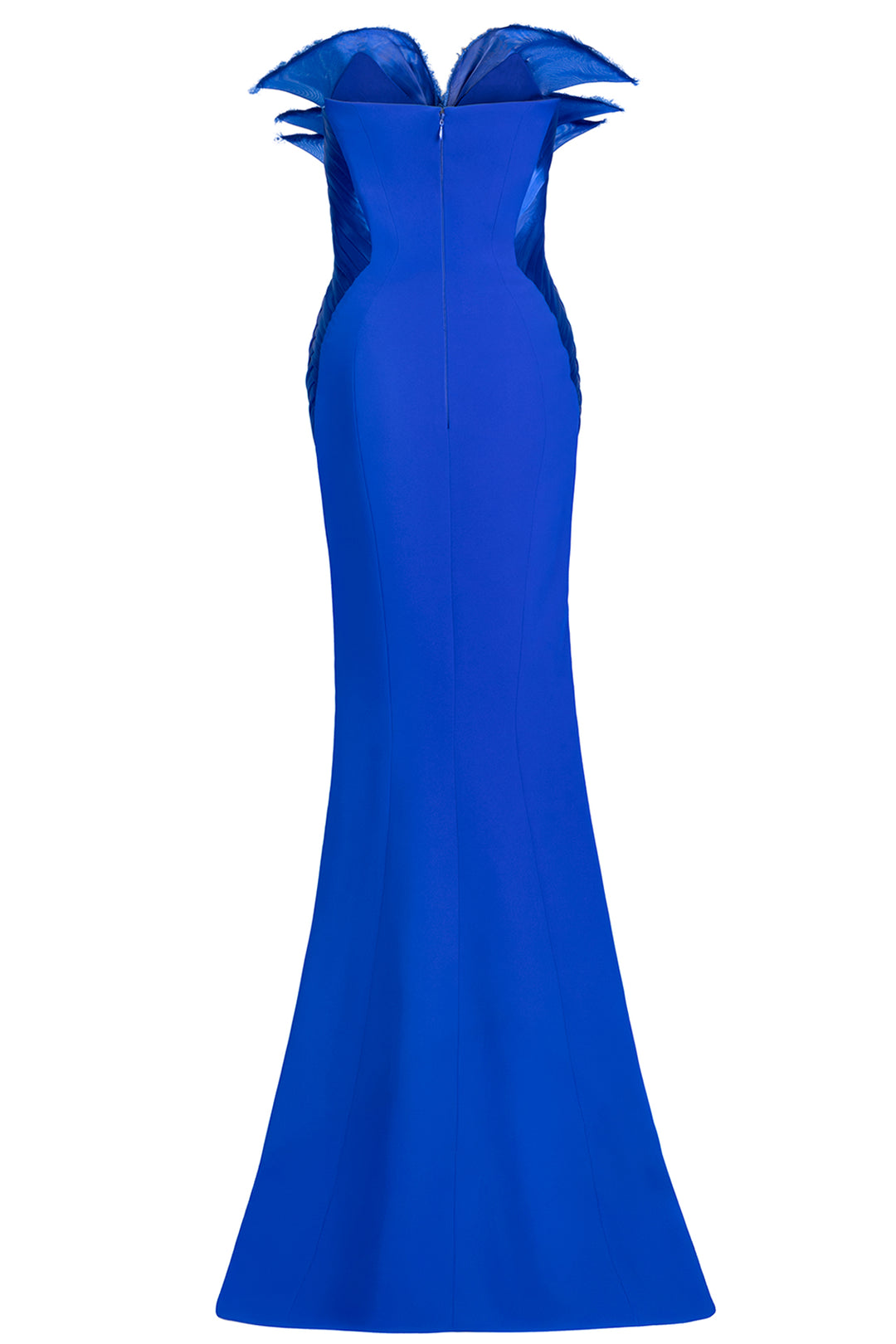 Plumed Organza Shoulder with Mermaid Dress