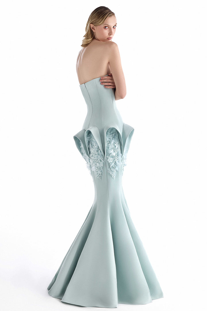 Strapless Beaded with Lace Mermaid Dress