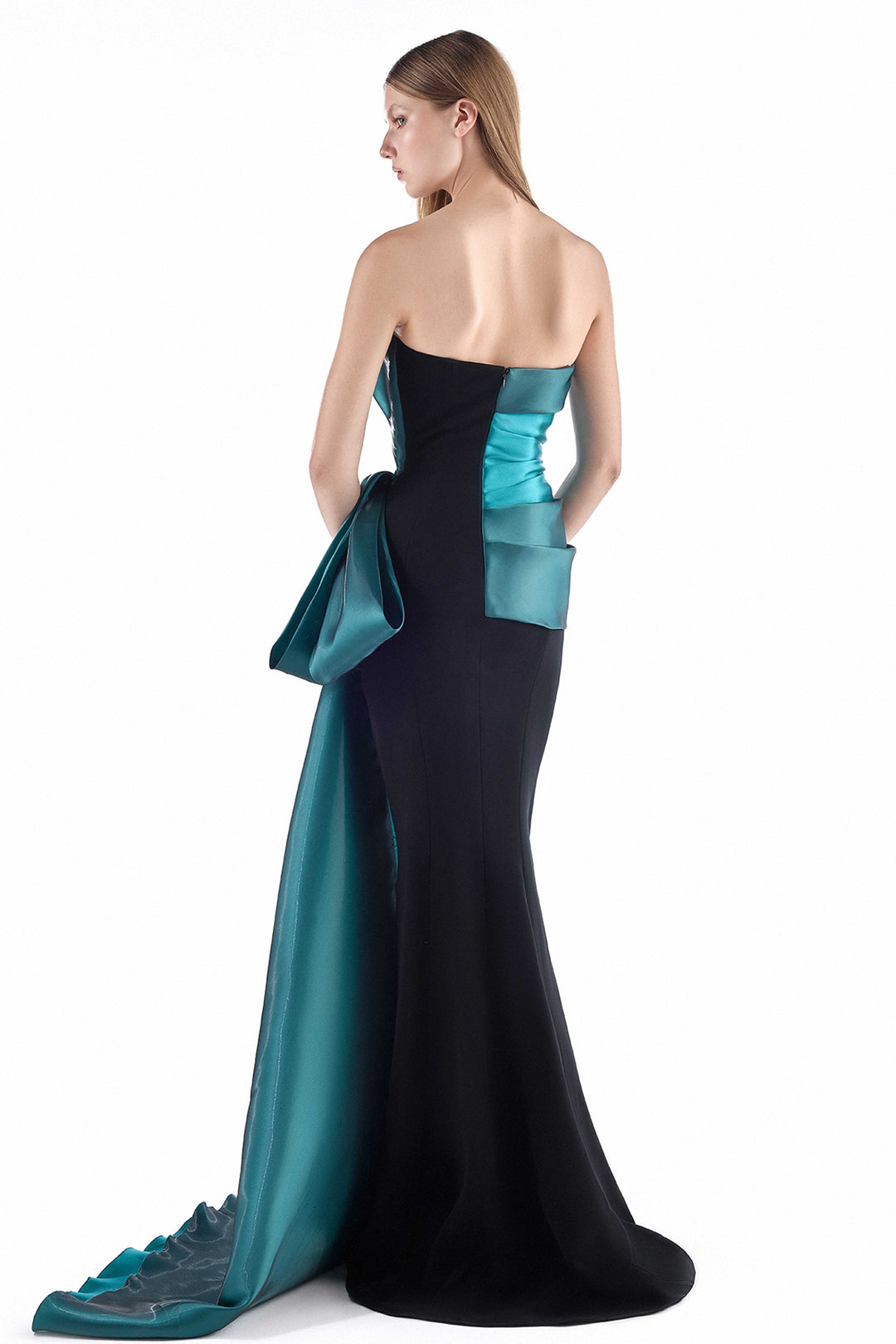 Strapless with Bow-Waist and Column Dress
