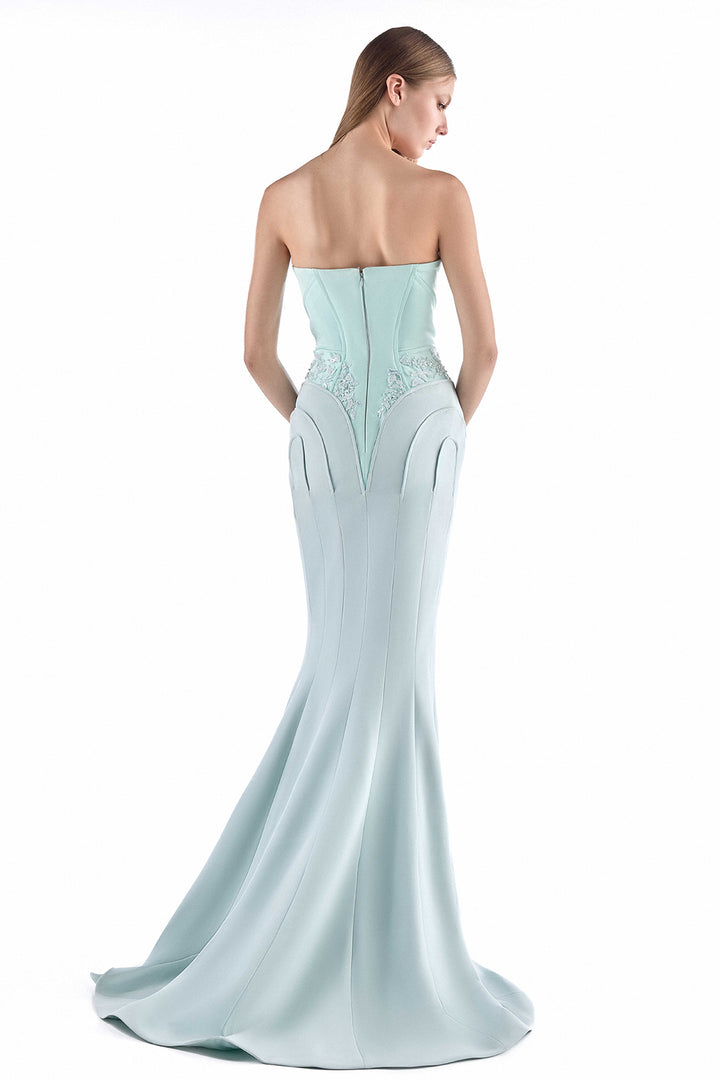 Strapless with Pleated Mermaid Dress