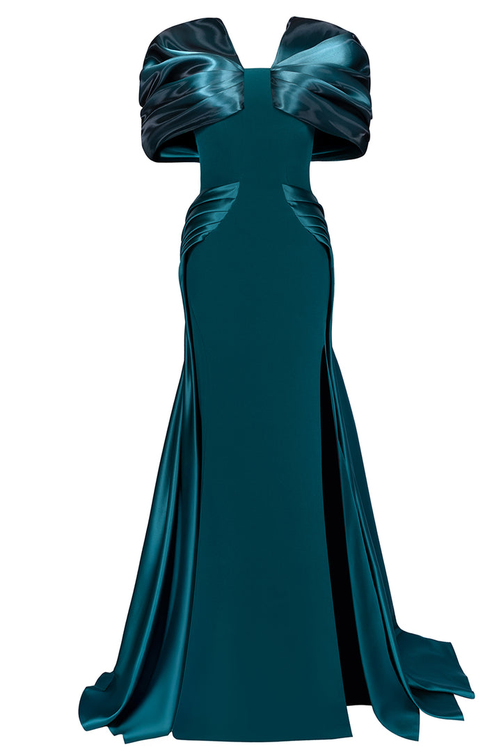Short Sleeves with Mikado and Mermaid Dress