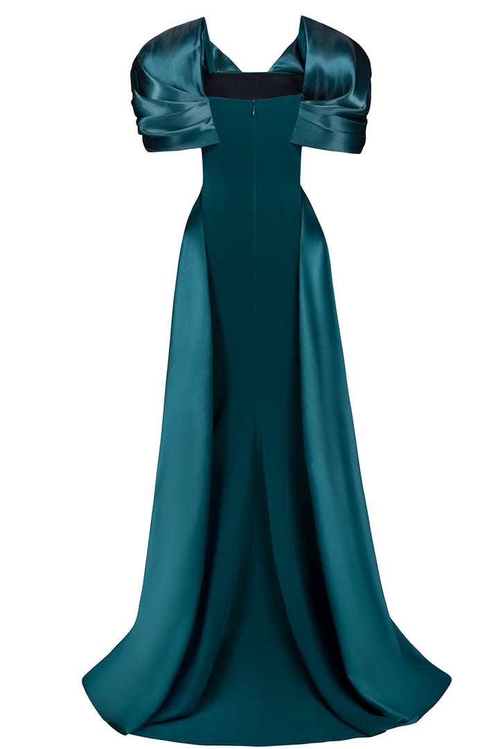 Short Sleeves with Mikado and Mermaid Dress