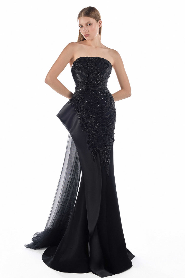 Sculpted Organza with Peplum Mermaid Dress