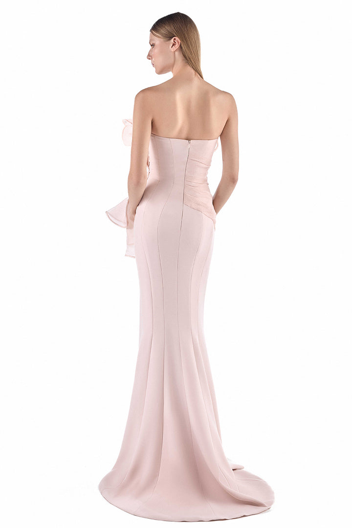 Ruffled Crepe and Organza Mermaid Dress