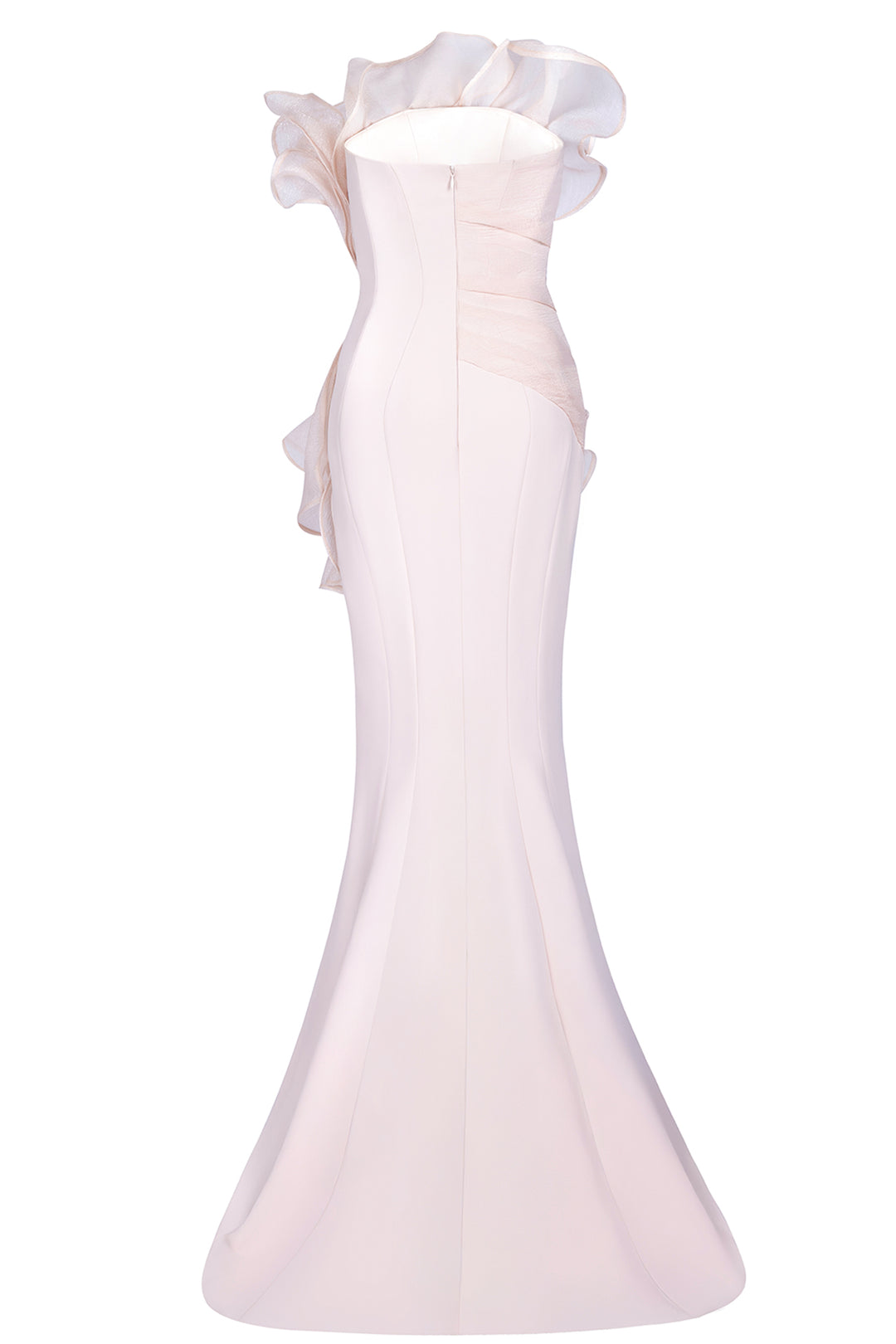 Ruffled Crepe and Organza Mermaid Dress