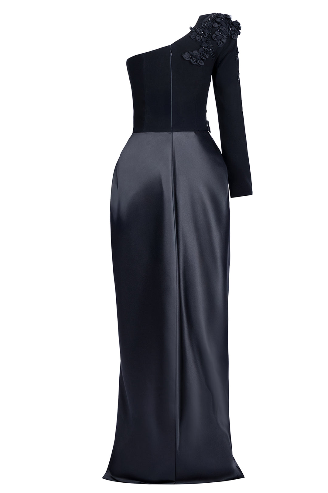 Asymmetrical with One-Shoulder Embroidered Dress