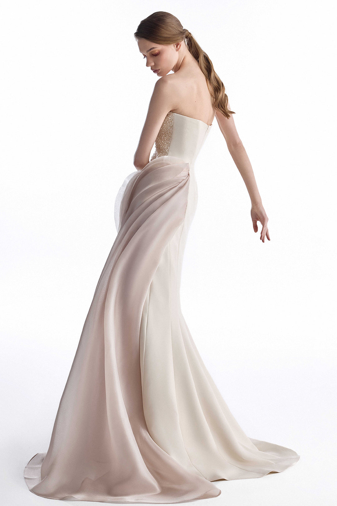 Cascading Organza Gommé with Mermaid Dress