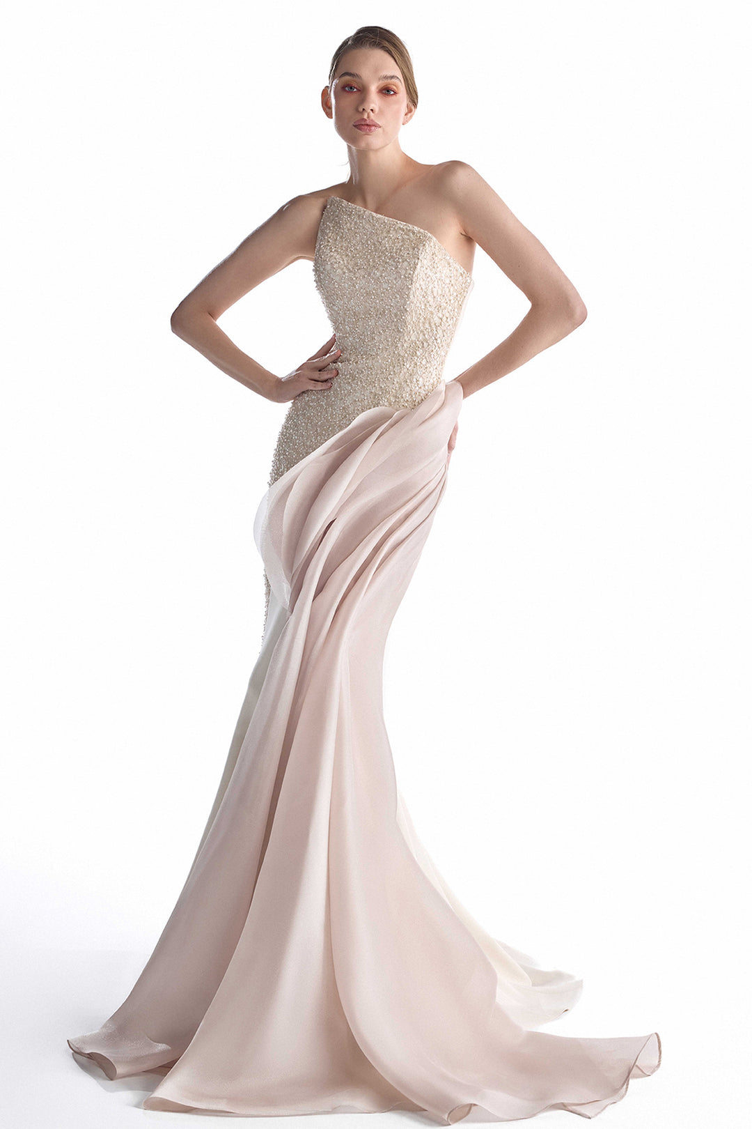 Cascading Organza Gommé with Mermaid Dress