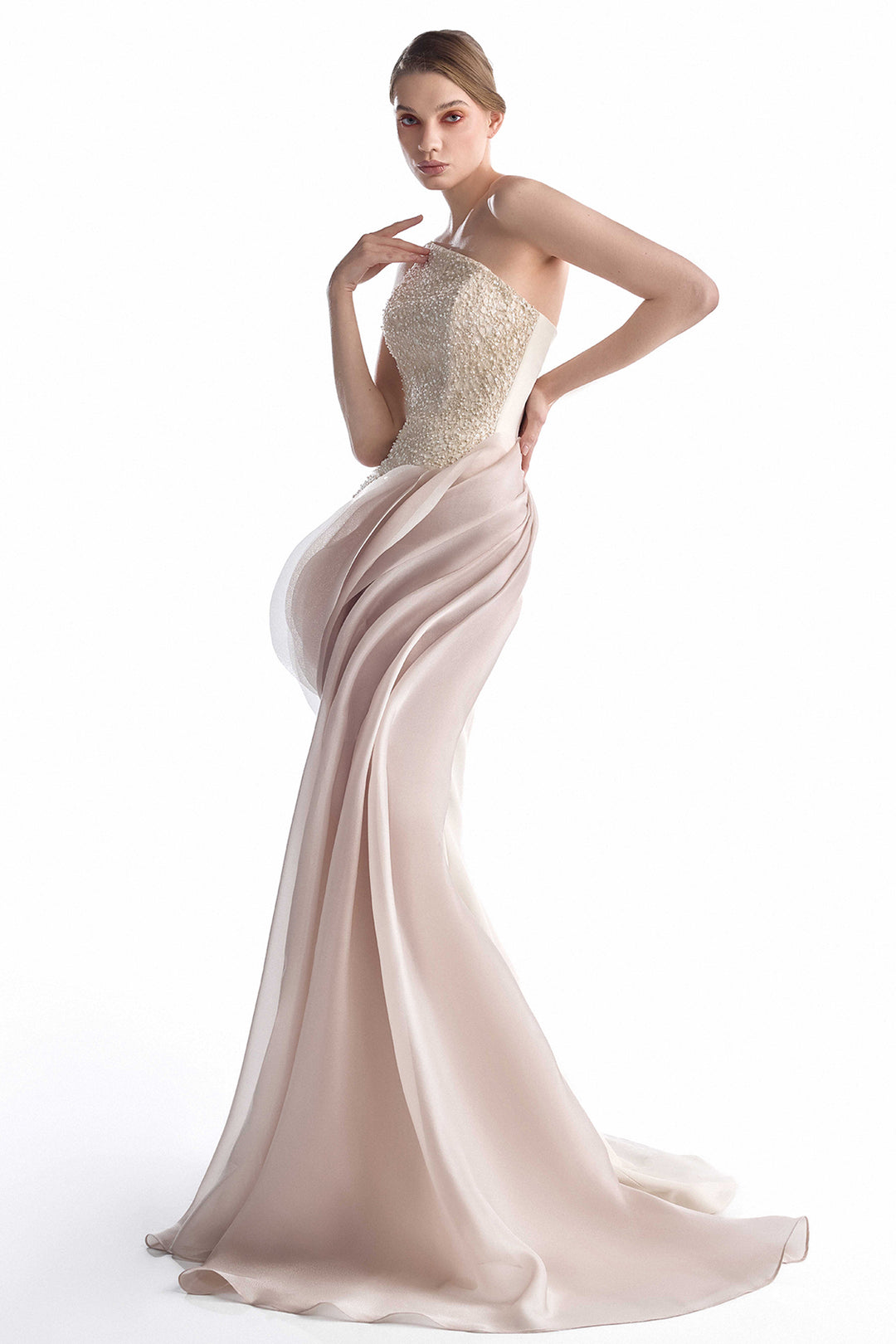 Cascading Organza Gommé with Mermaid Dress
