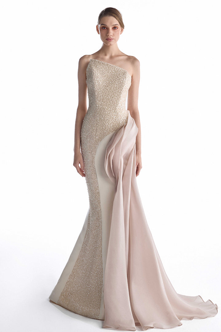 Cascading Organza Gommé with Mermaid Dress