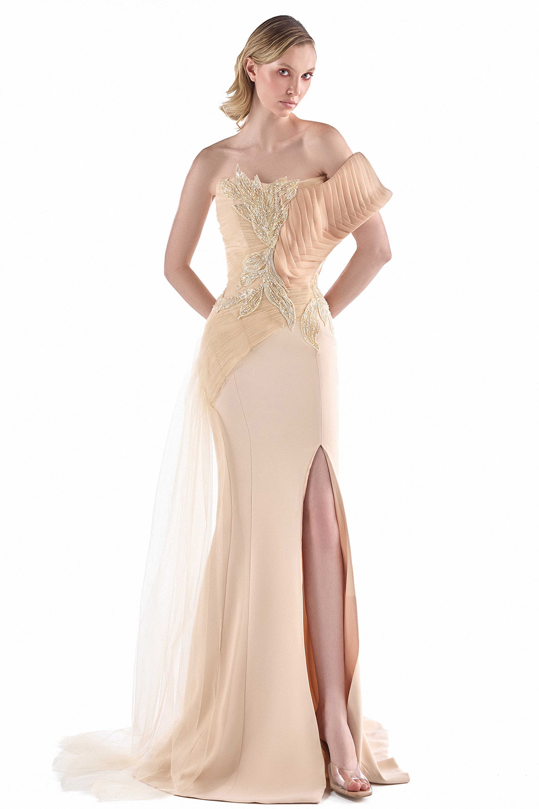 Botanical Lace with Organza and Column Dress