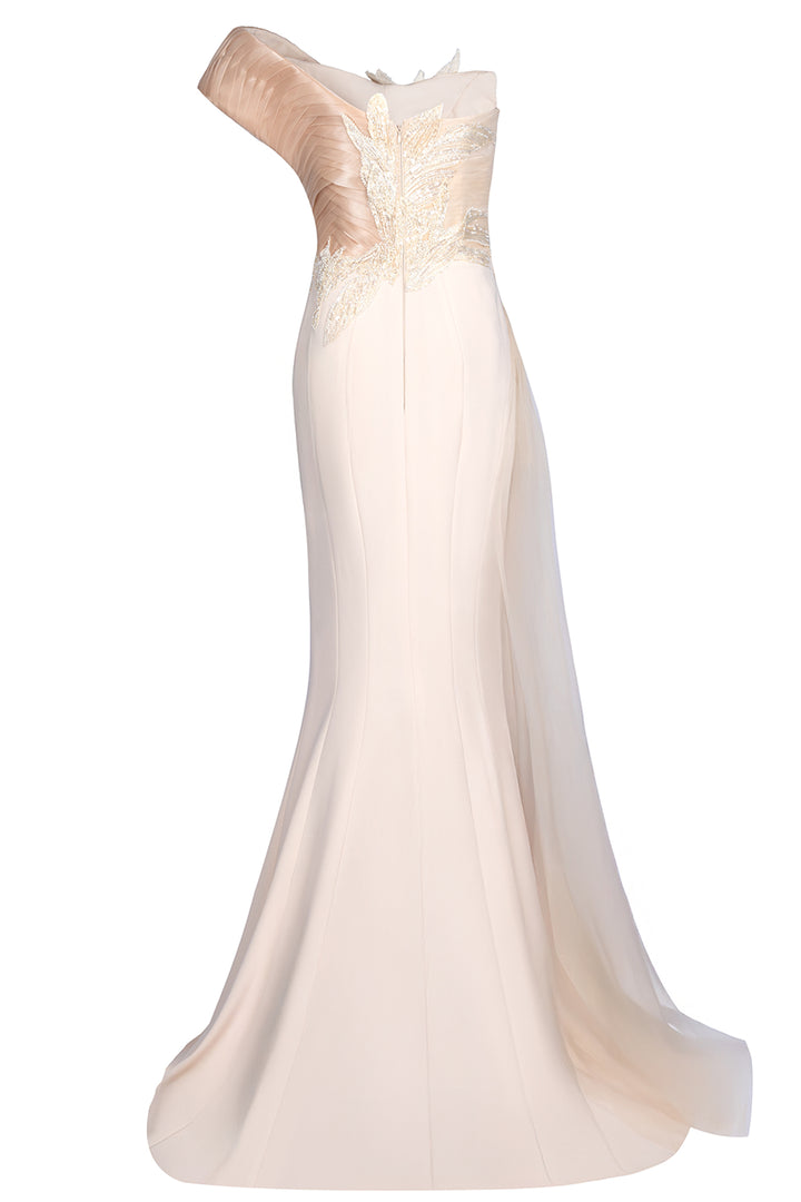 Botanical Lace with Organza and Column Dress