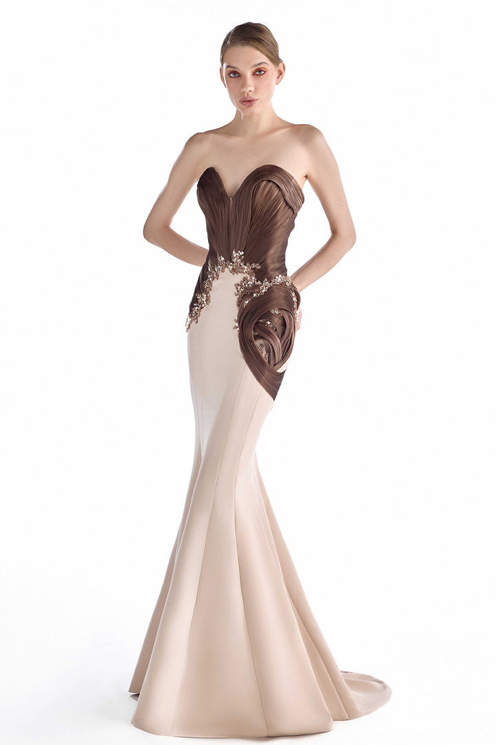 Strapless Sweetheart with Draped Organza Dress