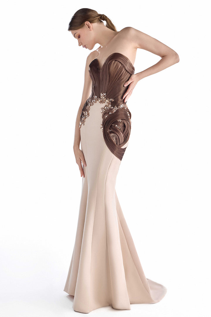 Strapless Sweetheart with Draped Organza Dress