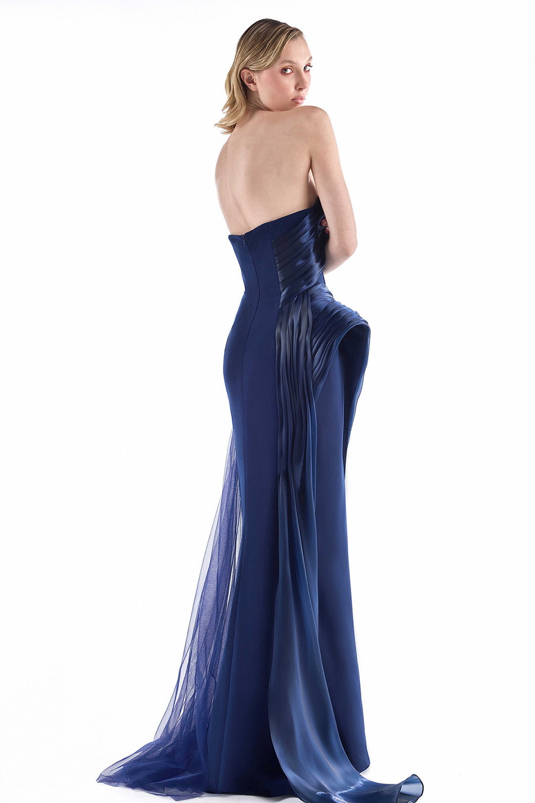 Strapless Cascading with Organza Dress