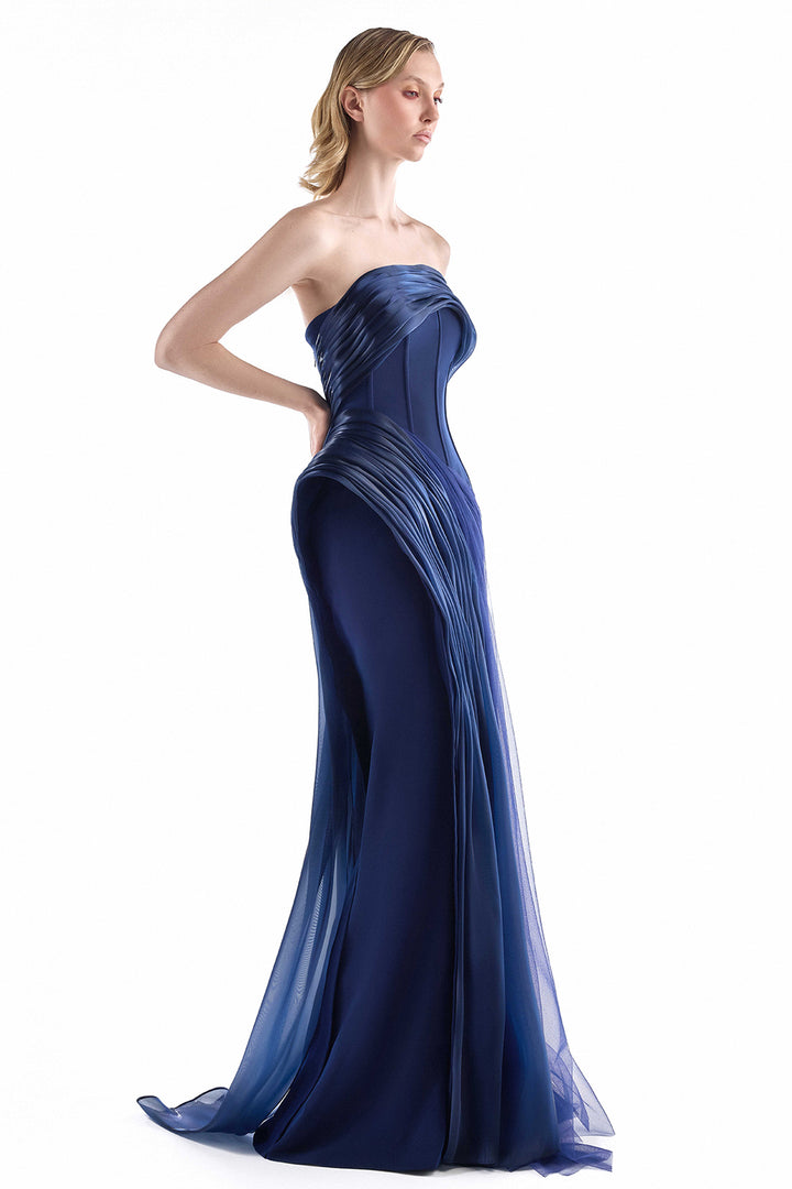 Strapless Cascading with Organza Dress